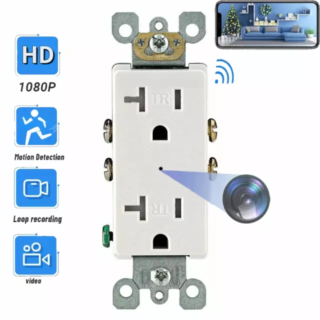 Handmade 1080P Wi-fi Secret Nanny Camera in Wall Outlet,Socket Can Supply Power