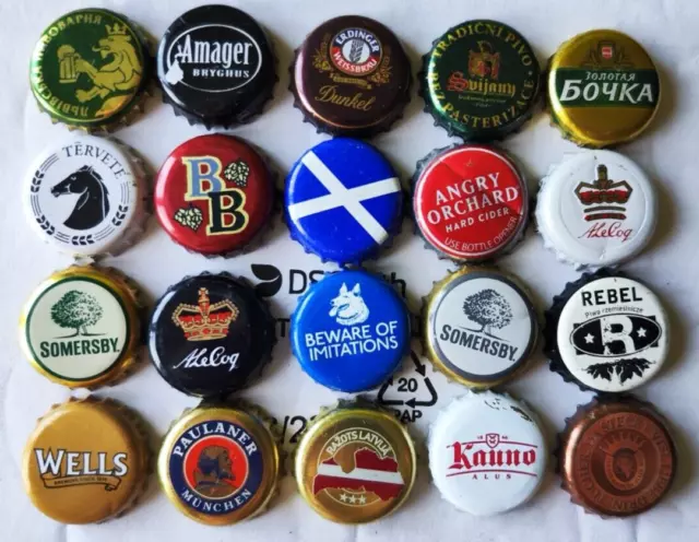 beer soda cider bottle tops crown caps kronkorken