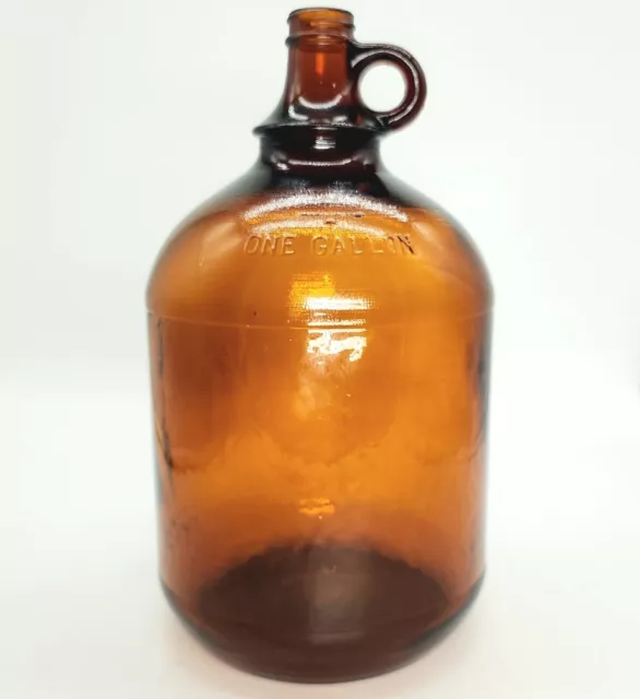 Vintage Ball Brand Gallon Amber Glass Jug Jar Collectible Rare 13 Mold Mark MCM
