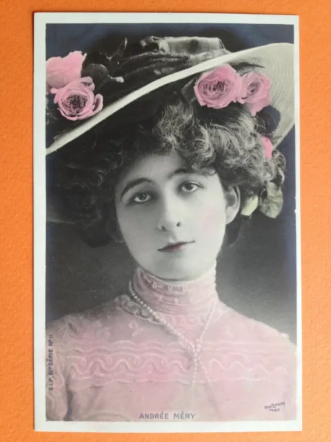 cpa Portrait de l' Actrice Andrée MÉRY PHOTO signée REUTLINGER à PARIS Théatre