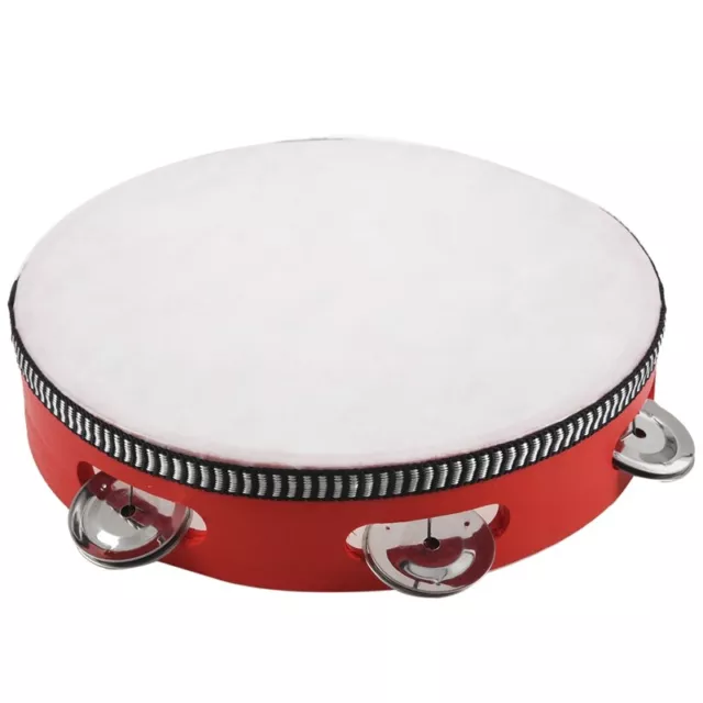 2X(8inch Musical Tambourine Tamborine Drum Round Percussion Gift for KTV8343