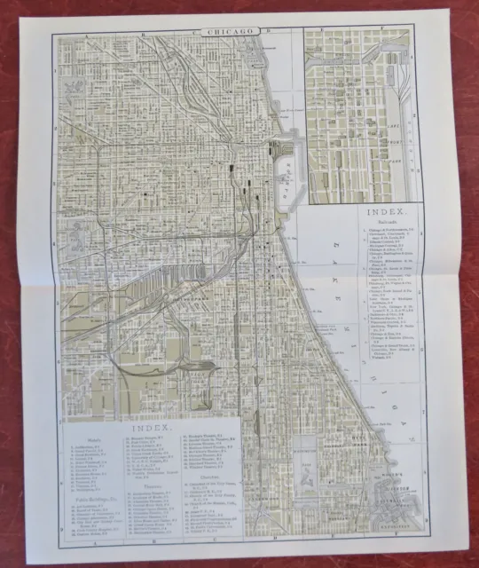 Chicago Illinois City Plan Street Index 1898 Johnson detailed map