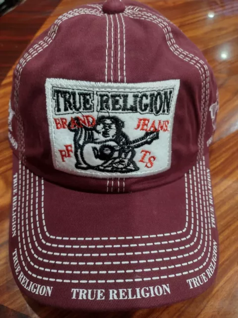 True Religion RED Embroidered Baseball Hat Cap