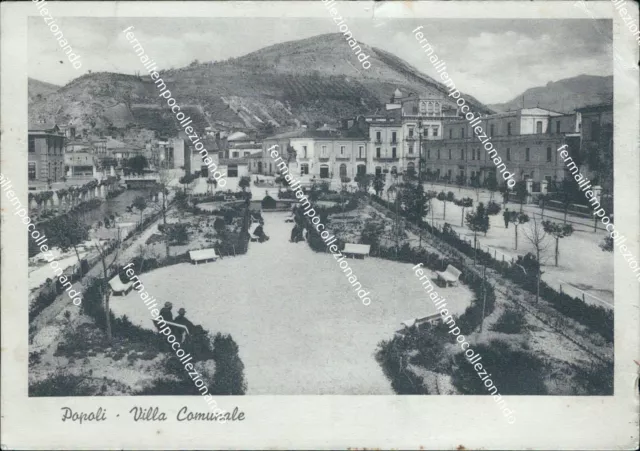 cn393 cartolina popoli villa comunale provincia di pescara 1937 abruzzo