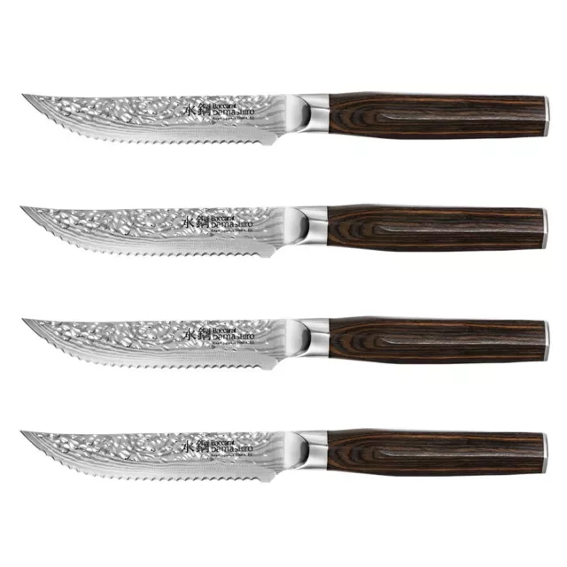 Baccarat Damashiro Emperor Japanese Steel 4 Piece Steak Knife Set Brand New