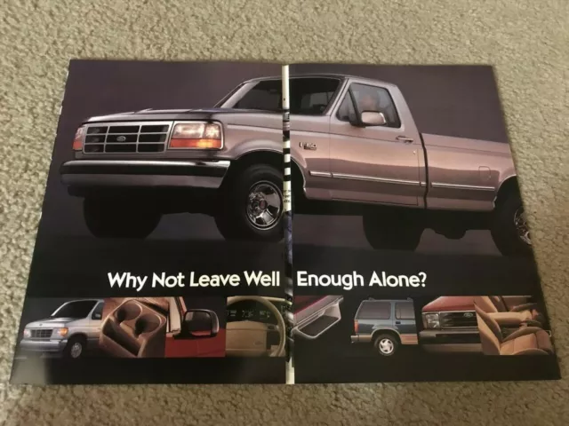 Vintage 1992 FORD F-150 SUPERCAB Pickup Truck BRONCO Print Ad Brochure 8-PG