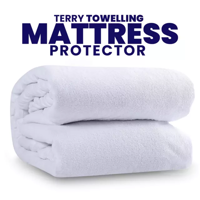 Waterproof Mattress Protector Terry Towel Fitted Sheet Bed Cover Hypoallergenic