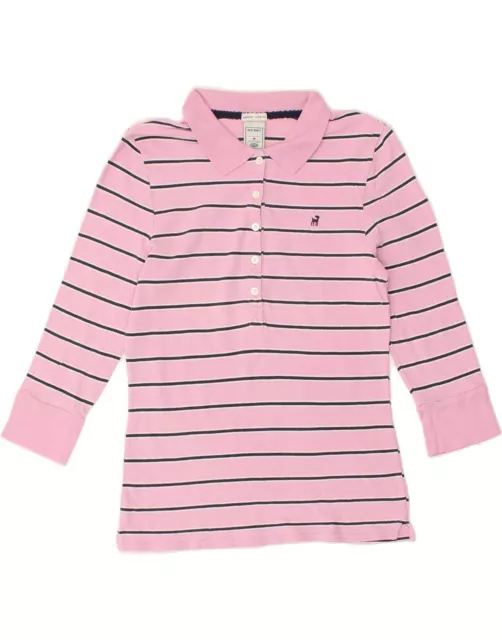 Polo Shirt Vecchia Marina Ragazza Maniche Lunghe 4-5 Anni Rosa Media Righe Cotone BD53