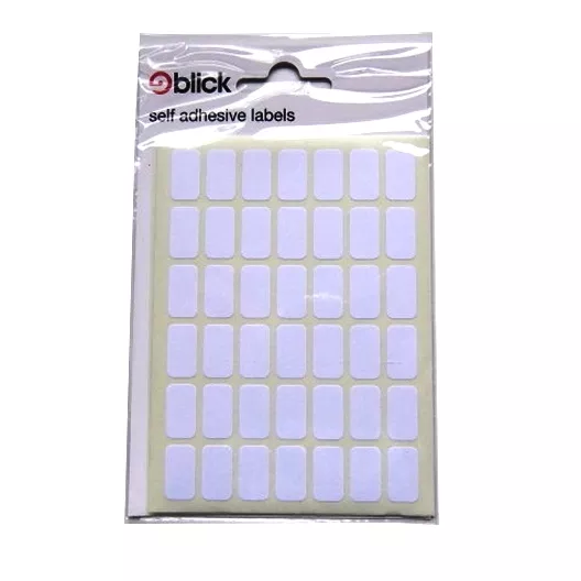 Blick White Mini Self Adhesive Labels - Various Sizes, Styles, Quantities