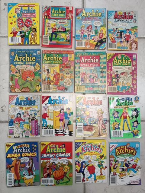 Archie's Comics Digest Magazine Lot Annual Jumbo Comics Double Digest