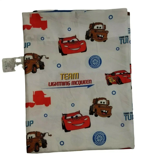DISNEY PIXAR CARS Team Lightning McQueen Toddler Bed Flat Sheet Only 8