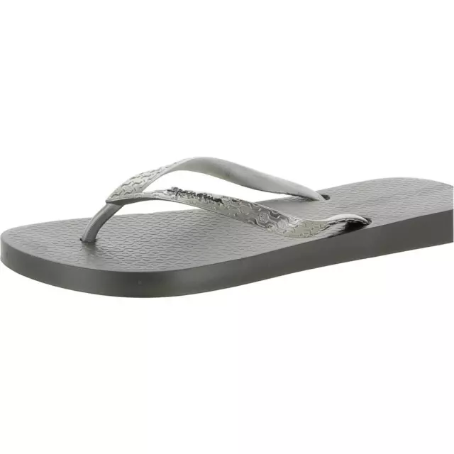 Ipanema Womens IPA GLAM Silver Slip On Flip-Flops Shoes 8 Medium (B,M) BHFO 5008