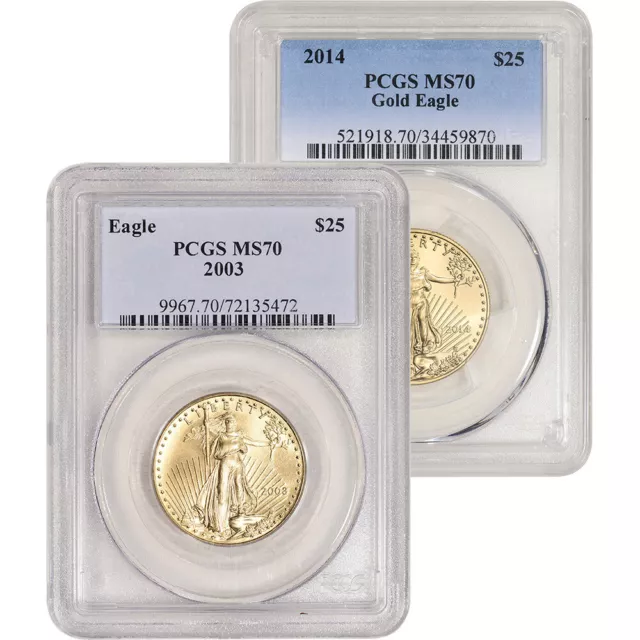 American Gold Eagle 1/2 oz $25 - PCGS MS70 Random Date and Label
