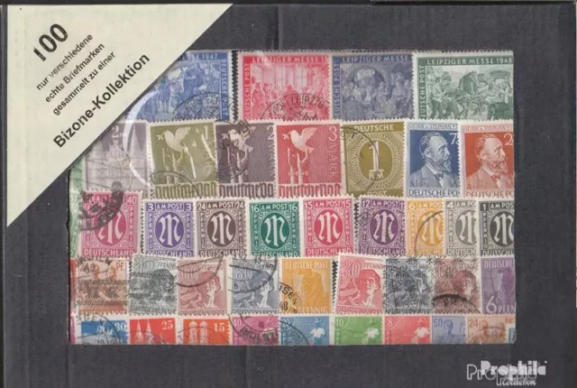 Briefmarken Bizone (Alliierte Besetzung) 100 verschiedene Marken