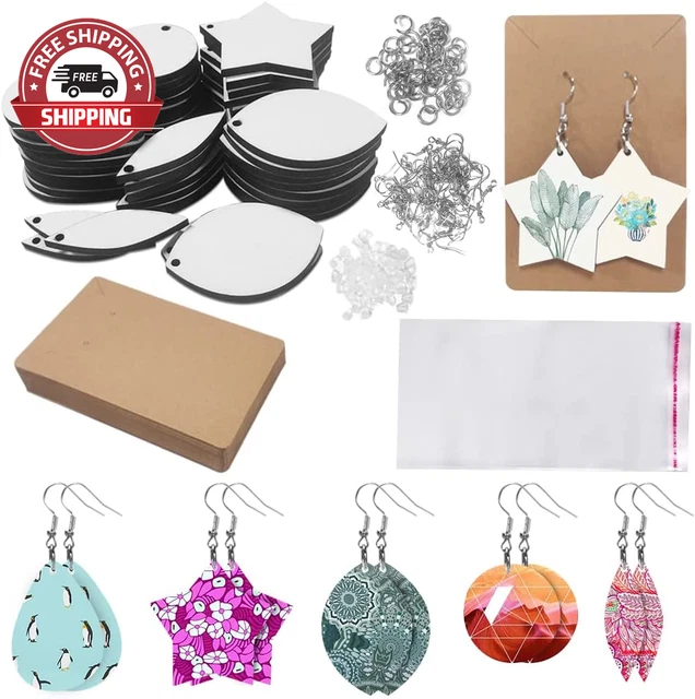50 Pcs Sublimation Blank Earrings, SENHAI Sublimation Print Blank Various Patter
