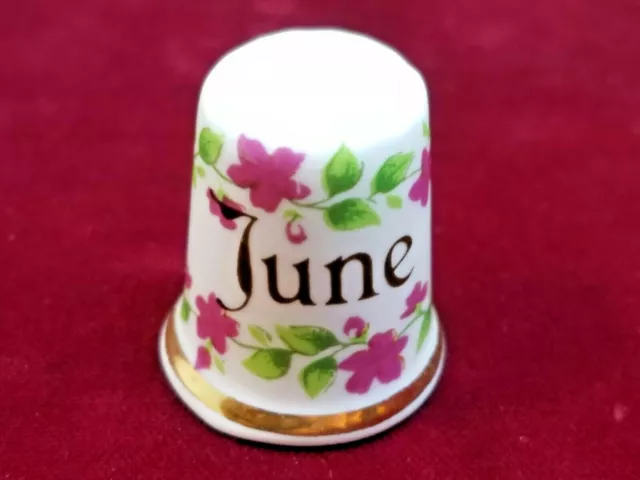 Vintage Finsbury June Birthday Flower Thimble Made In England Fine Bone China