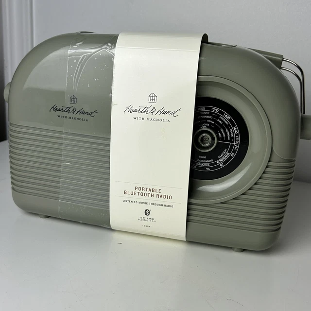 HEARTH AND HAND Portable AM/FM Bluetooth Radio Light Green 39.99