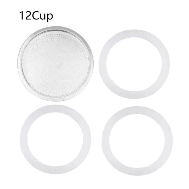 3/6/9/12 Cup Silica Gel Gasket Seal Ring Aluminum Filters for_Moka Pot Coffee