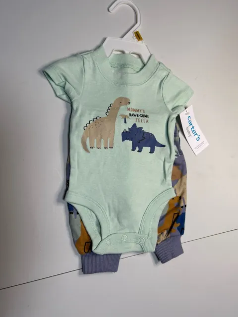 Carters Baby Boy 2 Piece SS Shirt And Pants Outfit Size NB NWT