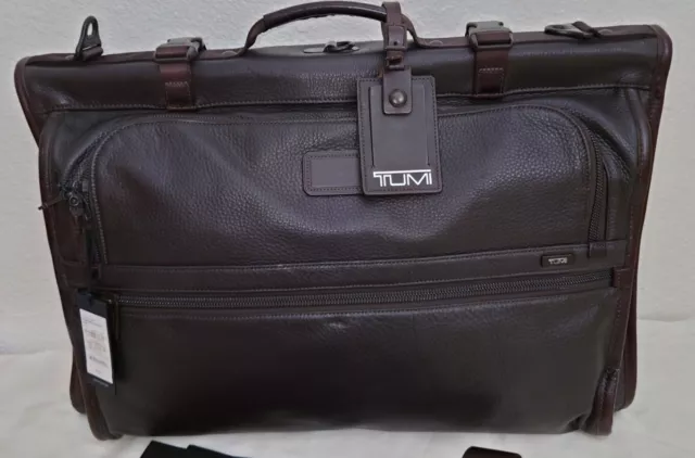 TUMI Style#92133BHR Tri-Fold Carry-On Garment Leather Xbody Carrier 22"X15"X4.5"