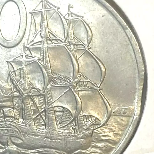 NEW ZEALAND 1967 FIFTY 50 CENTS ERROR CLIPPED PLANCHET BOTH SIDES SCARCE and UNC