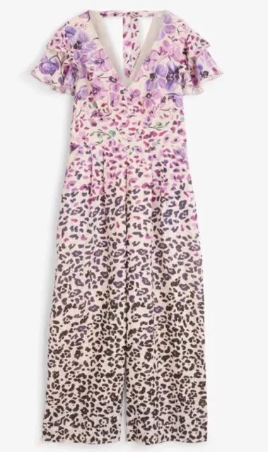 Somerset by Alice Temperley Pink Animal/Floral Print Jumpsuit Size 10 RRP£150 PK