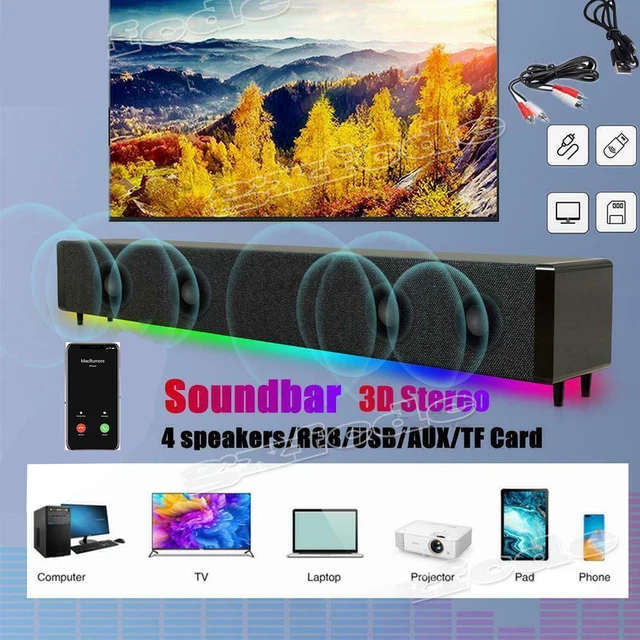 SOUNDBAR BLUETOOTH WIRELESS BT Sound Bar Speaker System Subwoofer TV