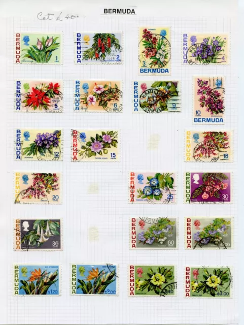 Bermuda Elisabetta II usato 1970 e 1975 set di francobolli parte fiori a $3 dollari