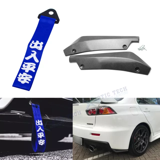 JDM Splitters Canard Diffuser Winglet Wind+Tow Strap For Mitsubishi Lancer EVO