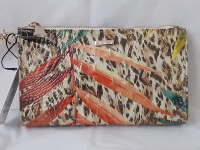 BRAHMIN Daisy BOTANICA MELBOURNE NWT Genuine Leather Wristlet Clutch RARE PRINT!