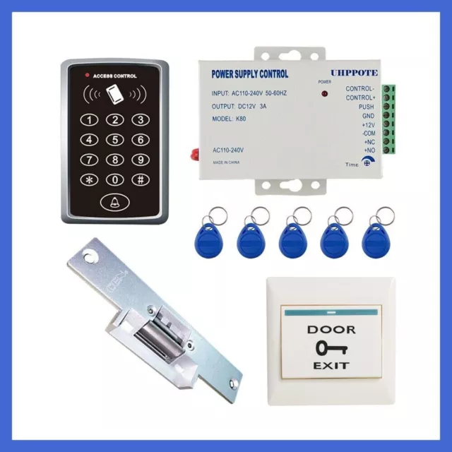 DIY 125KHz RFID ID Controler Access Control System & Keyfob Electric Strike Lock