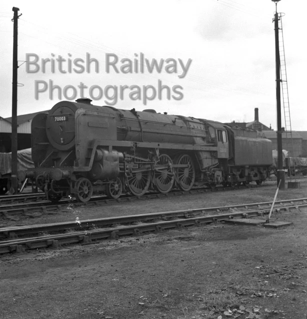 Larger Negative BR British Railways Steam Loco 70003 Class BRIT Stratford 1950's