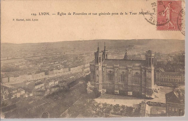 CPA 69 LYON.EGLISE DE  FOURVIERE..ET VUE GENERALE...ECRITE.EN 1902.TBE. (ref 62)