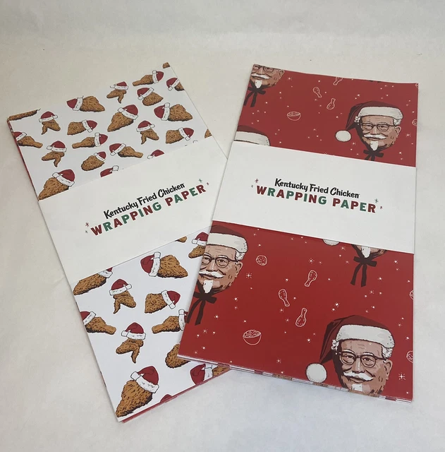 KFC PROMO KENTUCKY Fried Chicken Holiday/Christmas Wrapping Paper Col