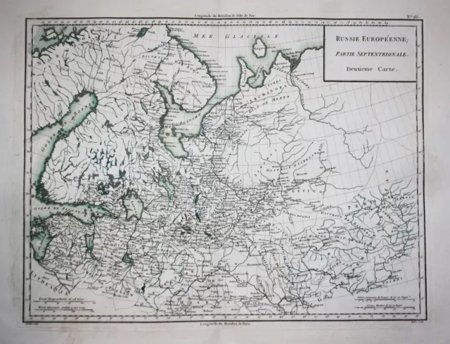 Russia Russland Russie map Karte Kupferstich engraving Mentelle Chanlaire 1797