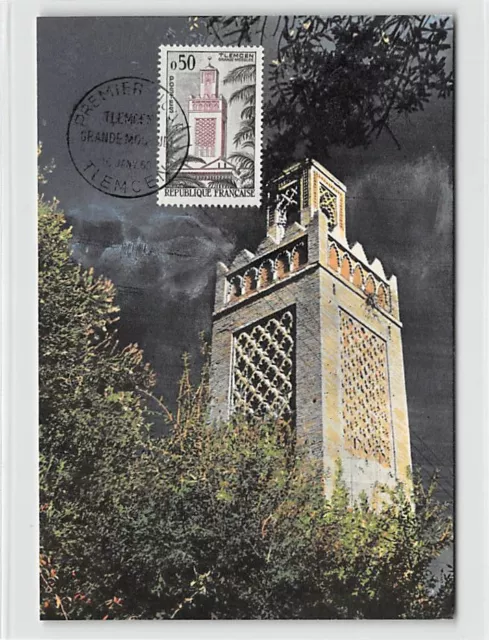 FRANCE MK 1960 ALGERIE TLEMCEN MOSQUEE MOSQUE CARTE MAXIMUM CARD MC CM d9692