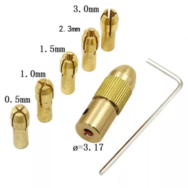 Electric Drill Bit Collet For punching hole Brass 0.5-3mm Mini Small Soft wood