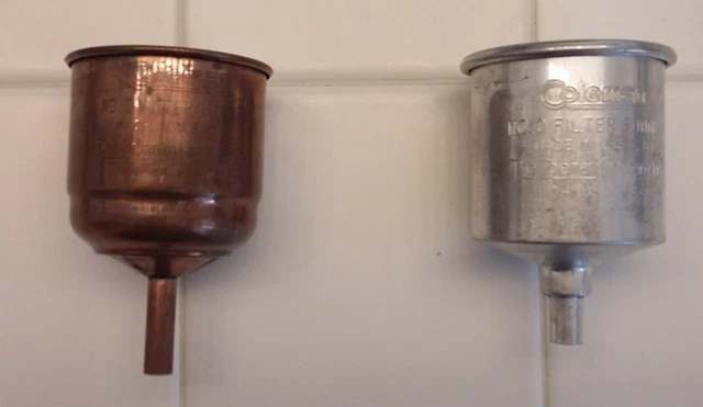 VINTAGE COLEMAN COPPER Filter Funnel No. 0 (and one of Aluminum