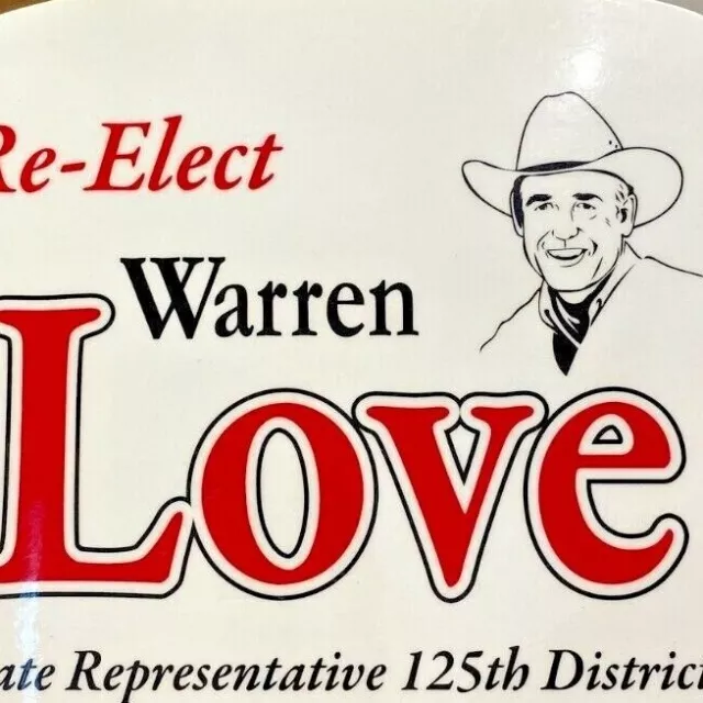 Original 2018 Warren Love Missouri Re-Election Promotional Plastic Fan