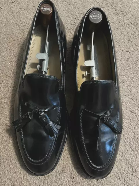 JOHNSTON & MURPHY, Men's 8.5 D, Black Leather, Tassel, Dress Loafers ...