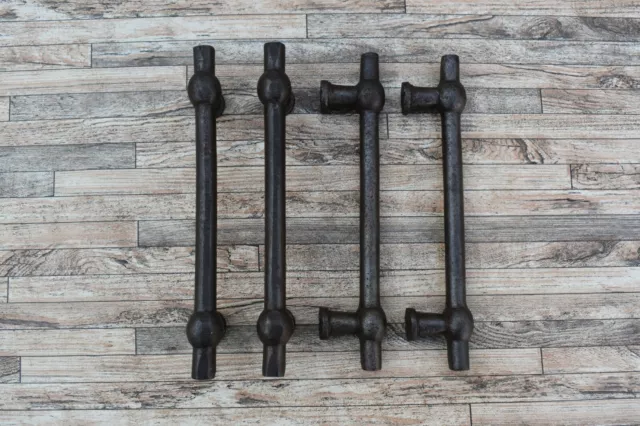 4 pcs Cast Iron Door Handles Gate Drawer Cupboard Pulls Handle Rustic Farm Decor