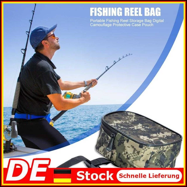 Digital Camo Portable Fishing Reel Bag Protective Case Pouch Fishing Accessories