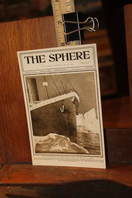 Titanic British Newspaper Report Postcard Marine Art The Sphere