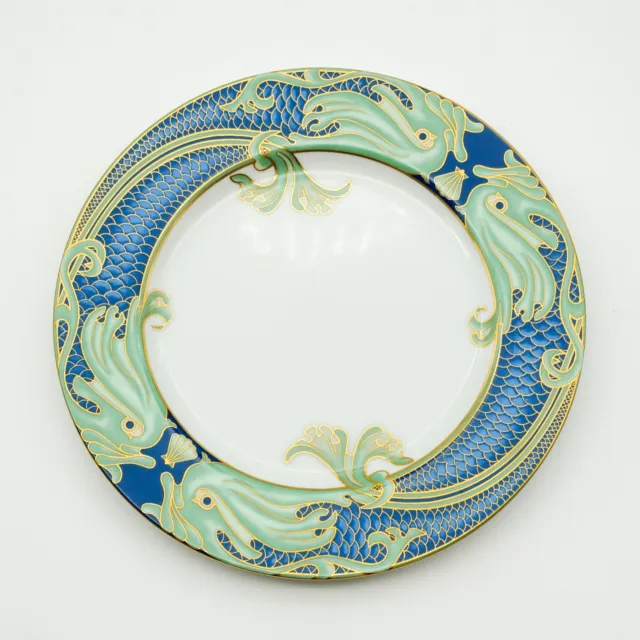FITZ AND FLOYD Green Dolphin Street Salad Plate 7.5 Blue Accent Art Deco  Japan £66.22 - PicClick UK