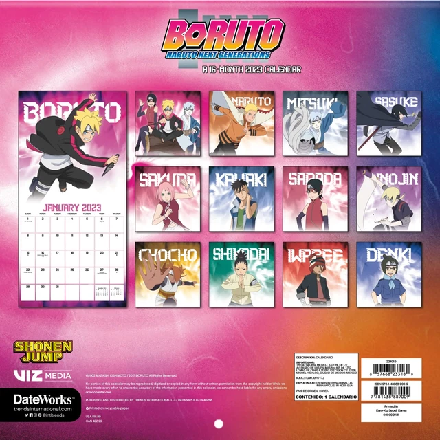 BORUTO NARUTO THE Next Generation 2023 Calendar 16.99 PicClick