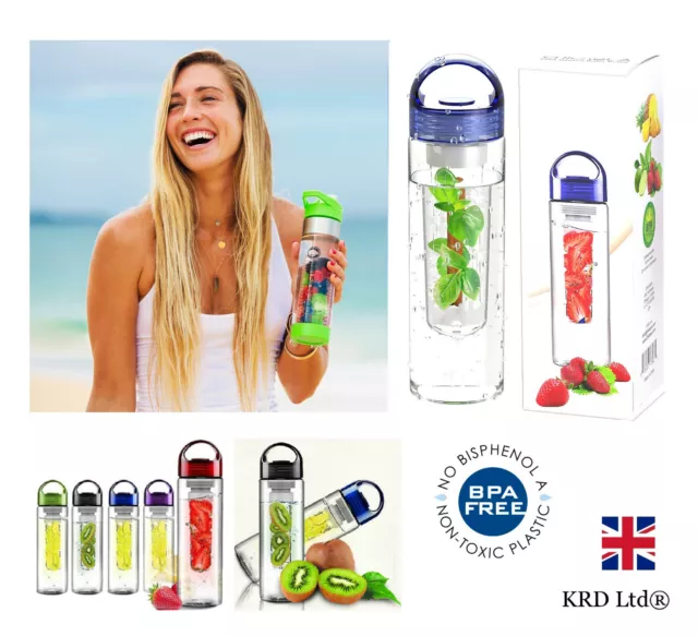 FRUIT INFUSION WATER Reusable BOTTLE Infusing Infuser Sports Health Maker