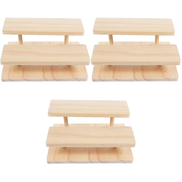 3 pz supporto per display a doppio strato piano tavolo supporto per display in legno collezione figure
