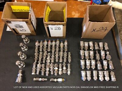 Lot Of New And Used Assorted Vacuum Parts Nor-Cal Swagelok Mks Free Shipping R.