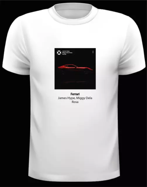 T-shirt maglia Ferrari - James Hype, Miggy Dela Rosa con frase e codice Spotify