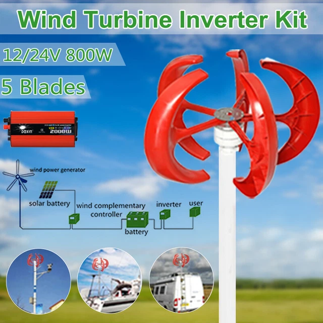 800W éolienne générateur+contrôleur de charge Onduleur de puissance kit 12/24V